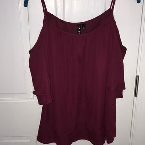 Maroon off the shoulder blouse